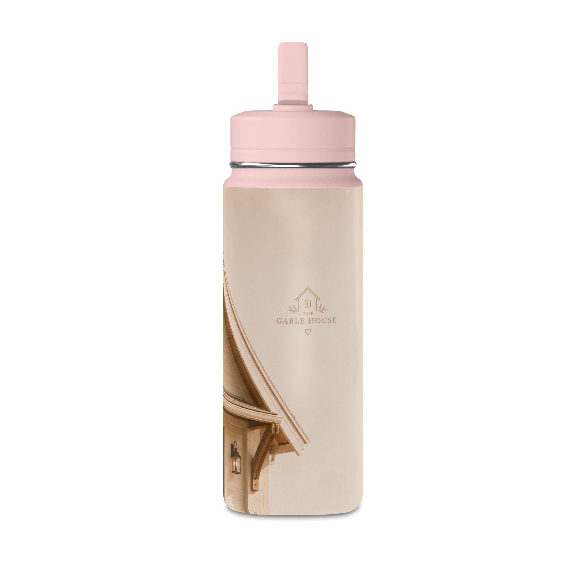 20oz Mini Water Bottle — Cozy Cottage Photo Stainless Straw Bottle