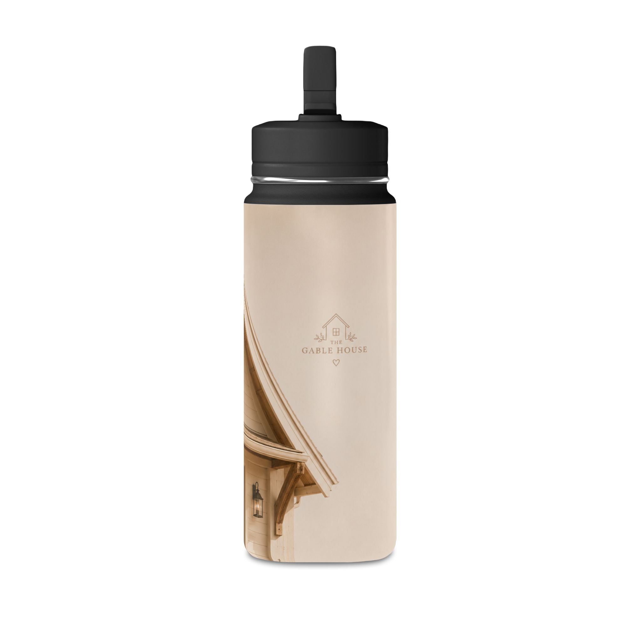 20oz Mini Water Bottle — Cozy Cottage Photo Stainless Straw Bottle