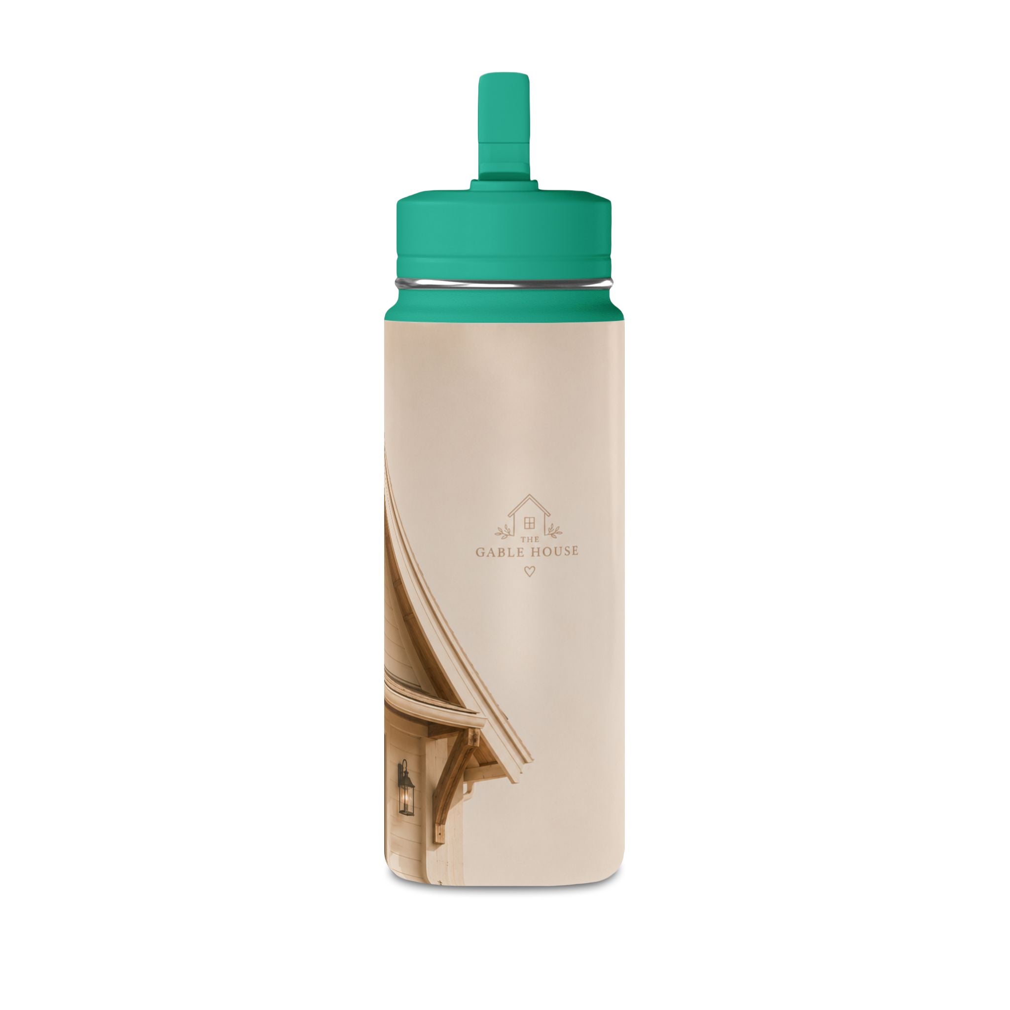 20oz Mini Water Bottle — Cozy Cottage Photo Stainless Straw Bottle