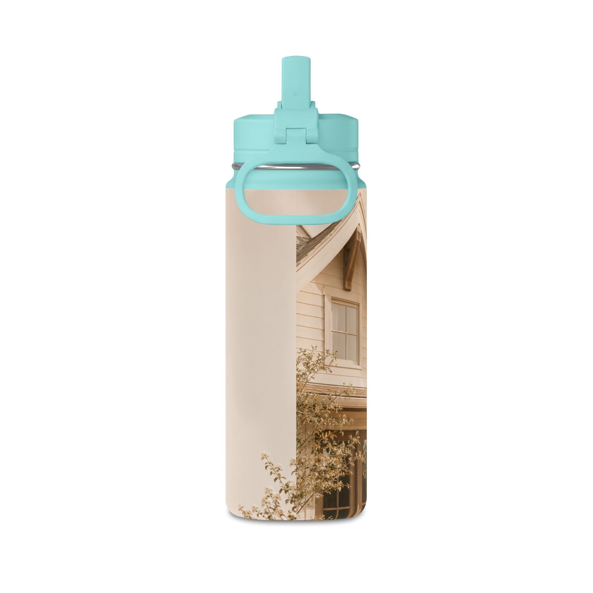 20oz Mini Water Bottle — Cozy Cottage Photo Stainless Straw Bottle