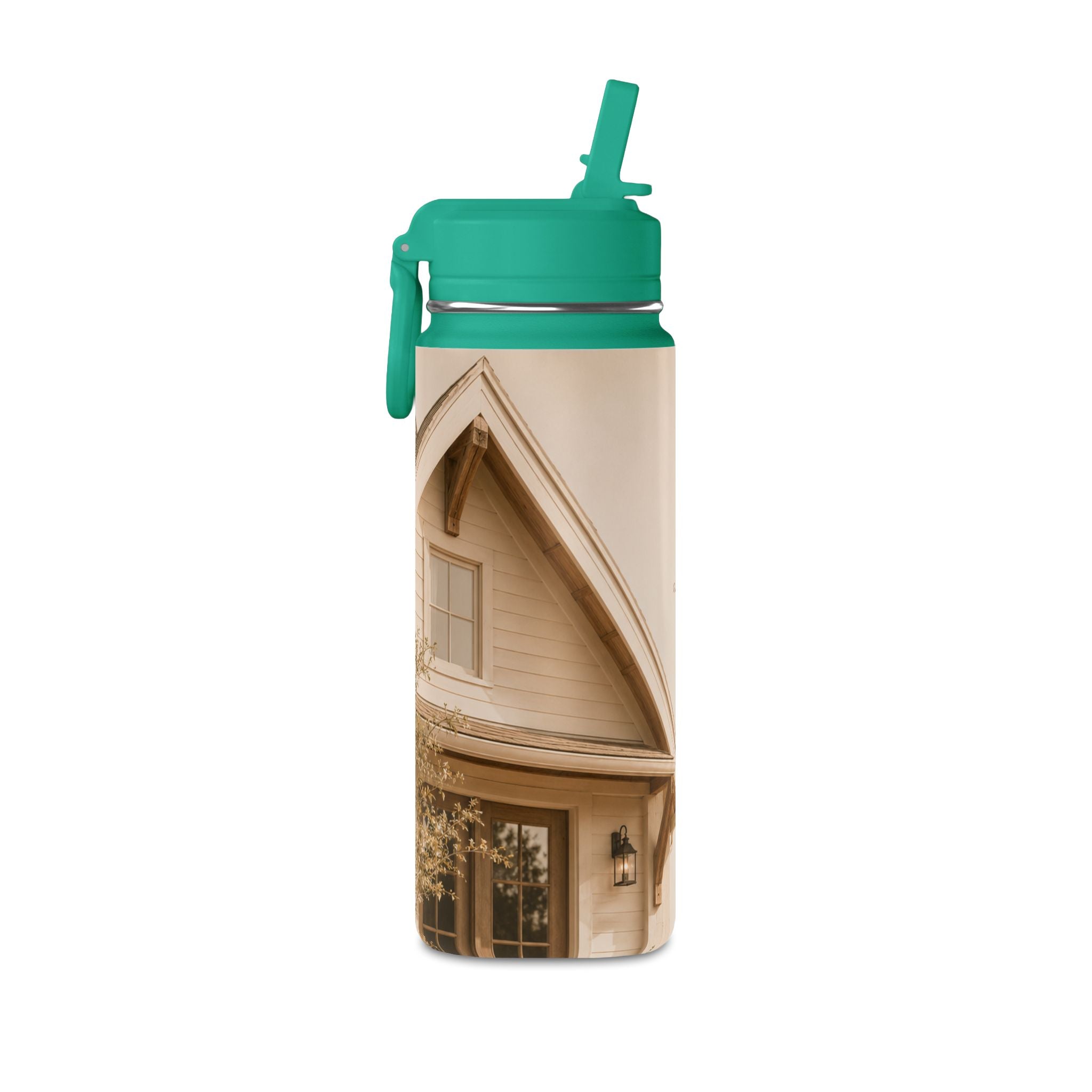20oz Mini Water Bottle — Cozy Cottage Photo Stainless Straw Bottle