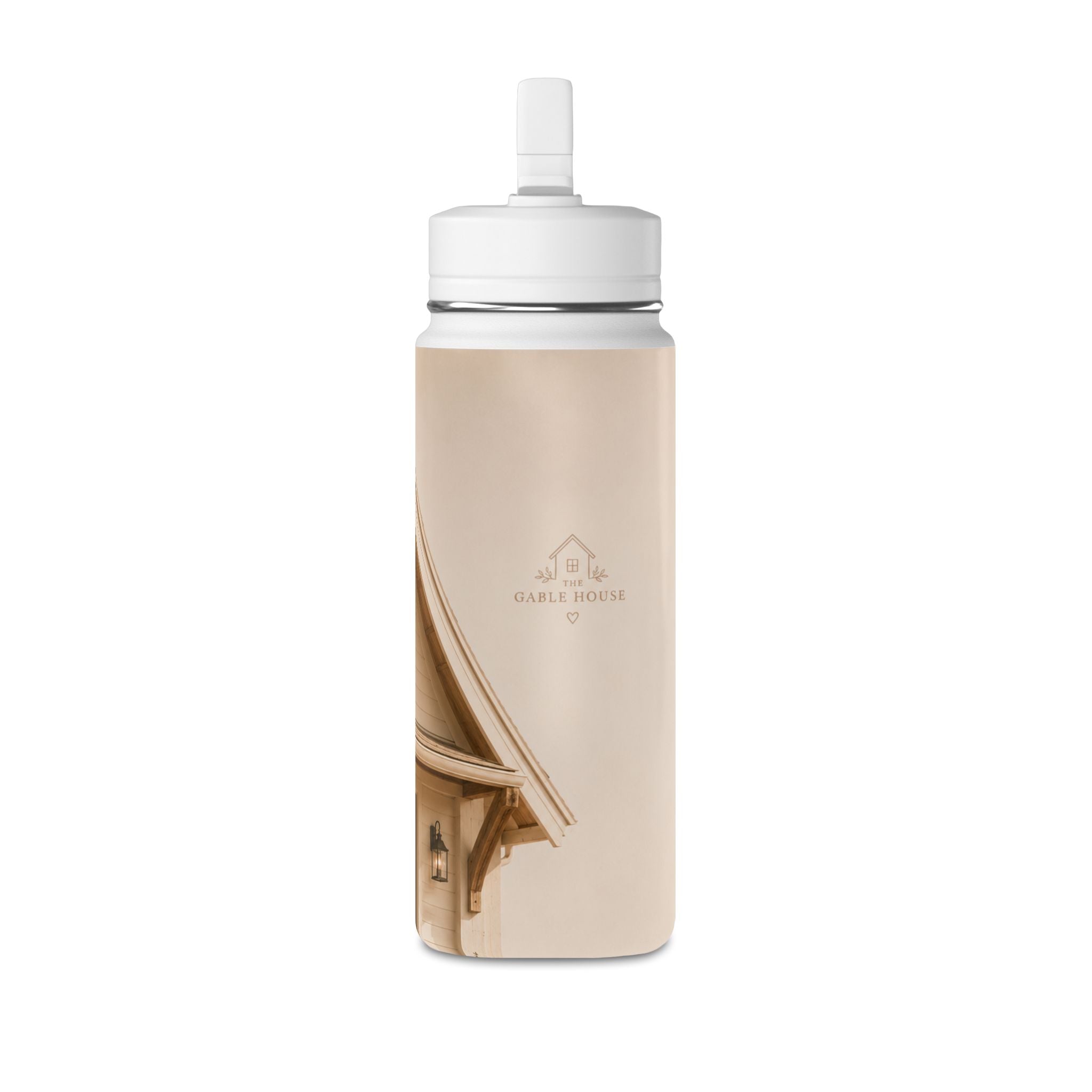 20oz Mini Water Bottle — Cozy Cottage Photo Stainless Straw Bottle