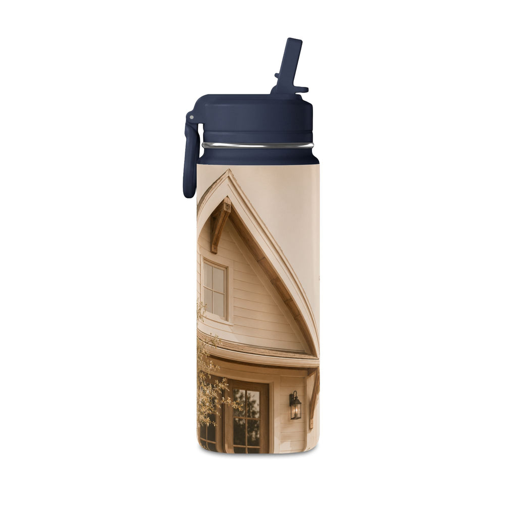 20oz Mini Water Bottle — Cozy Cottage Photo Stainless Straw Bottle