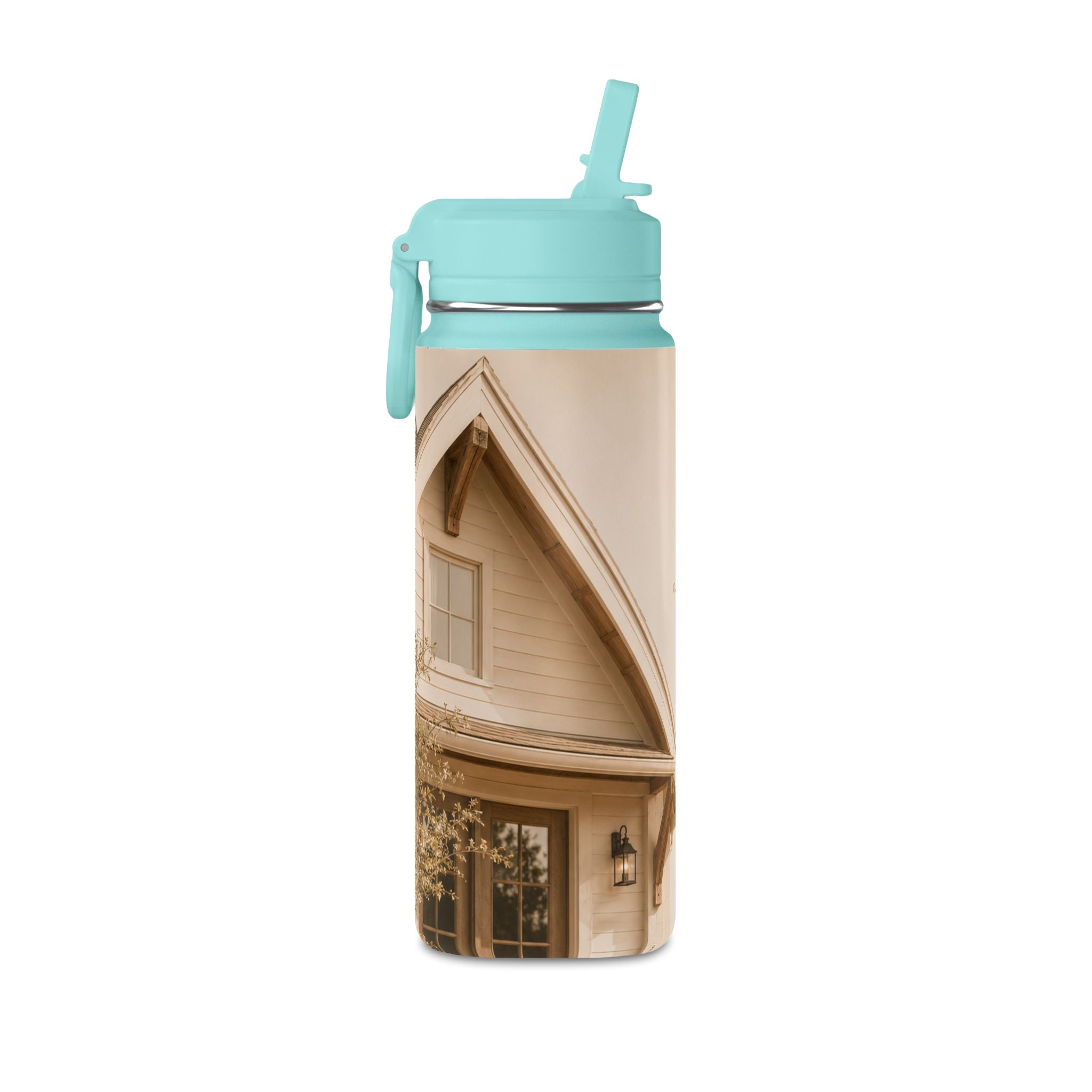 20oz Mini Water Bottle — Cozy Cottage Photo Stainless Straw Bottle